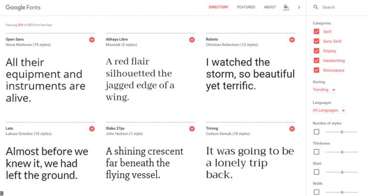 google fonts