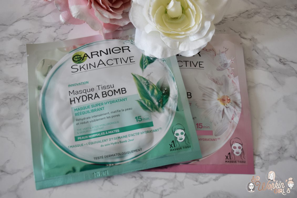 Les masques tissus Hydra Bomb de SkinActive. Merci Garnier pour ces soins