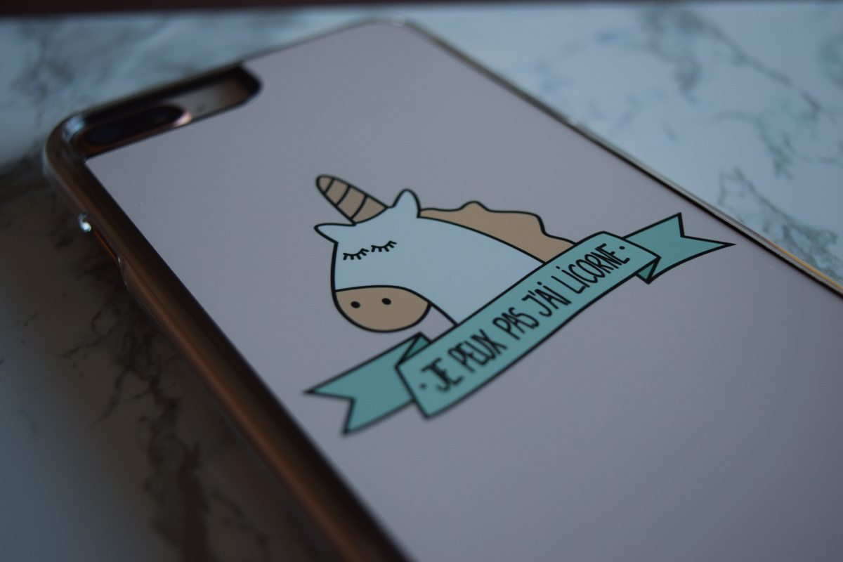 Coque de téléphone iPhone 8 Plus de la marque Azorm, Je peux pas j'ai licorne