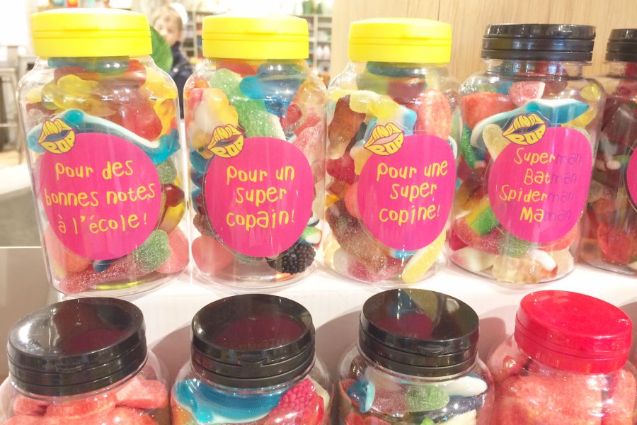 Flacons de bonbons de la marque Candy Pop