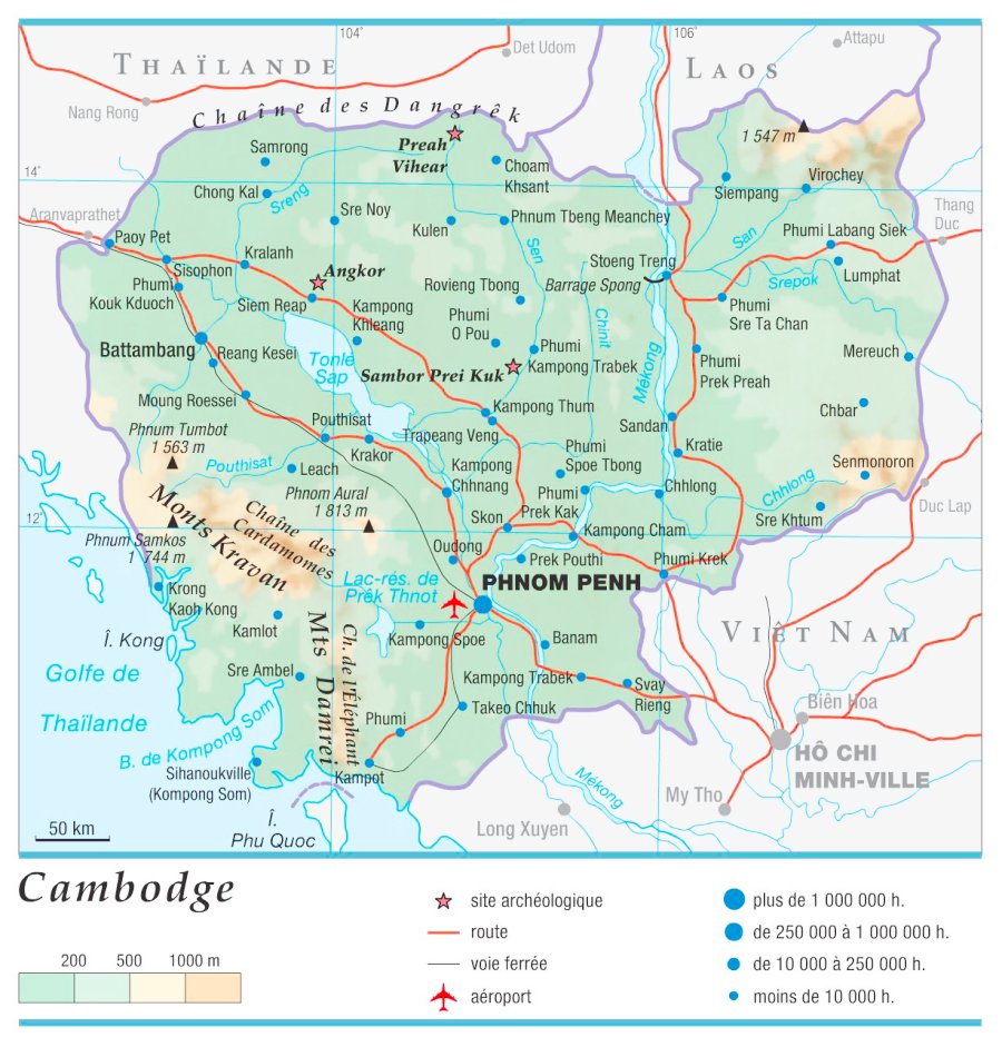 Carte du cambodge