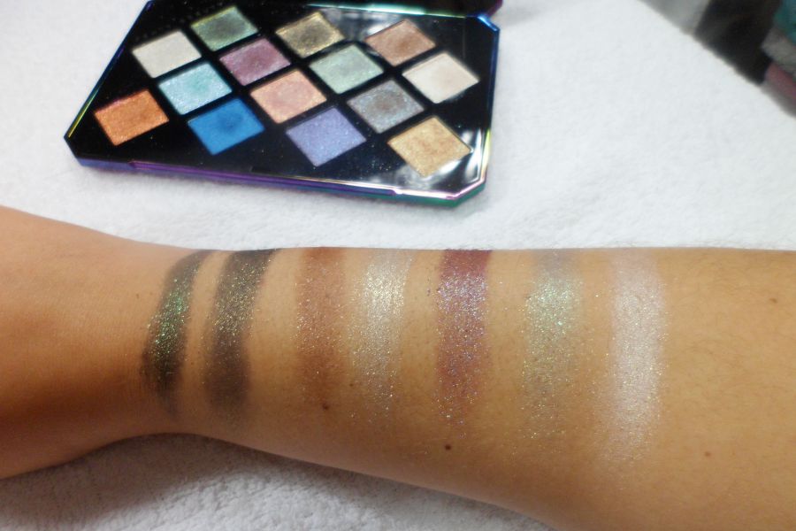 Swatches de la palette Galaxy de la marque Fenty Beauty par Rihanna