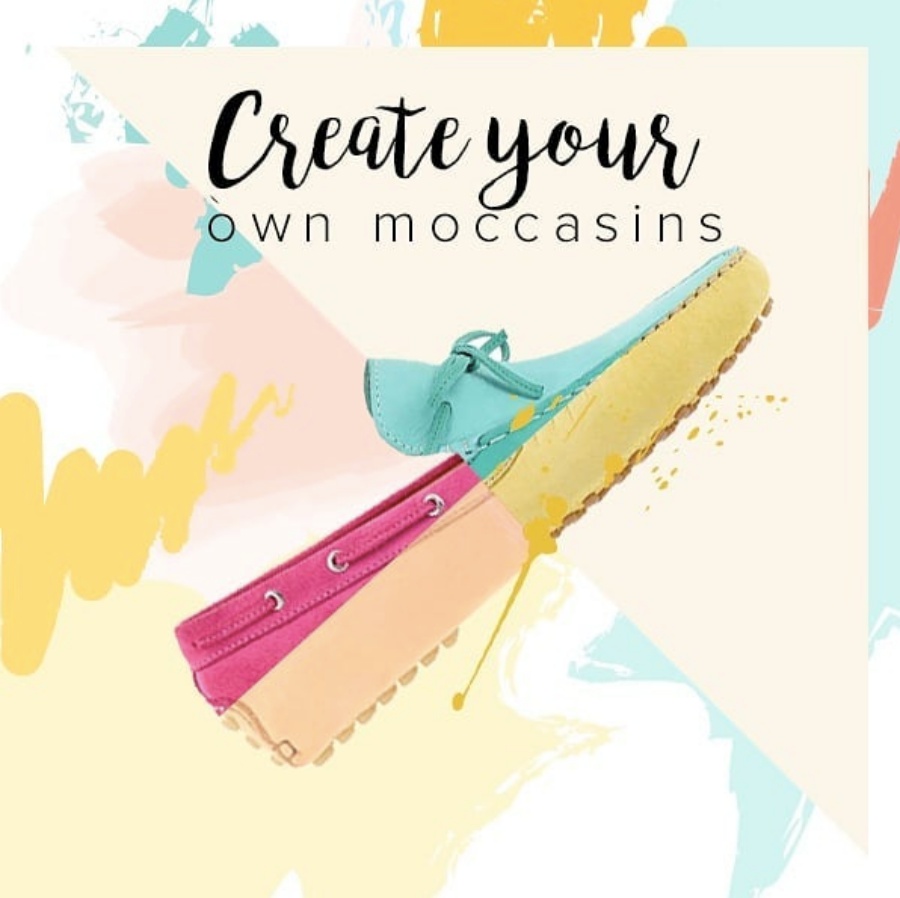 Post Instagram de la marque Holidots, des mocassins colorés